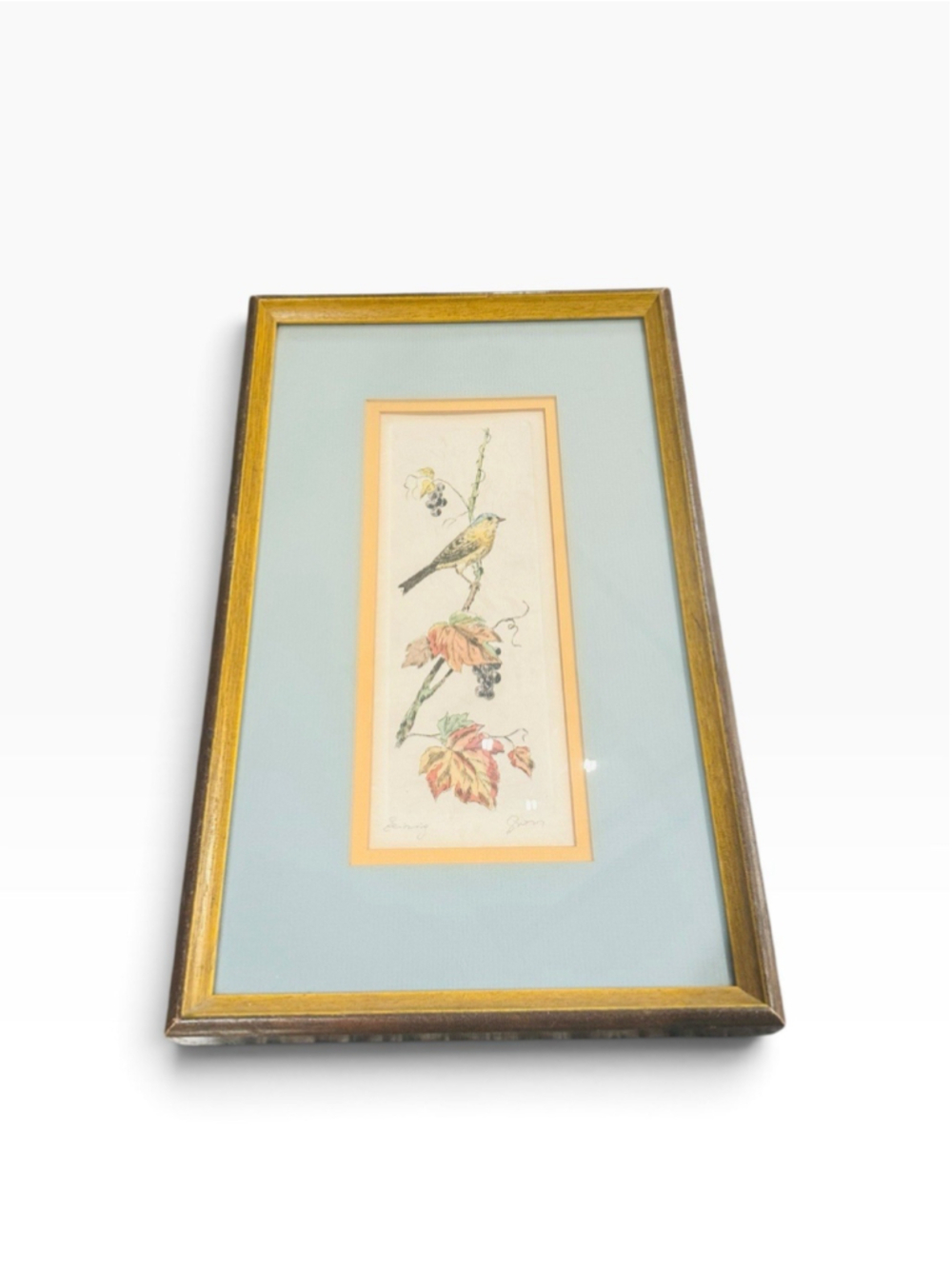 Vintage Bird Print Fine Art Imports Carousel Birds signed